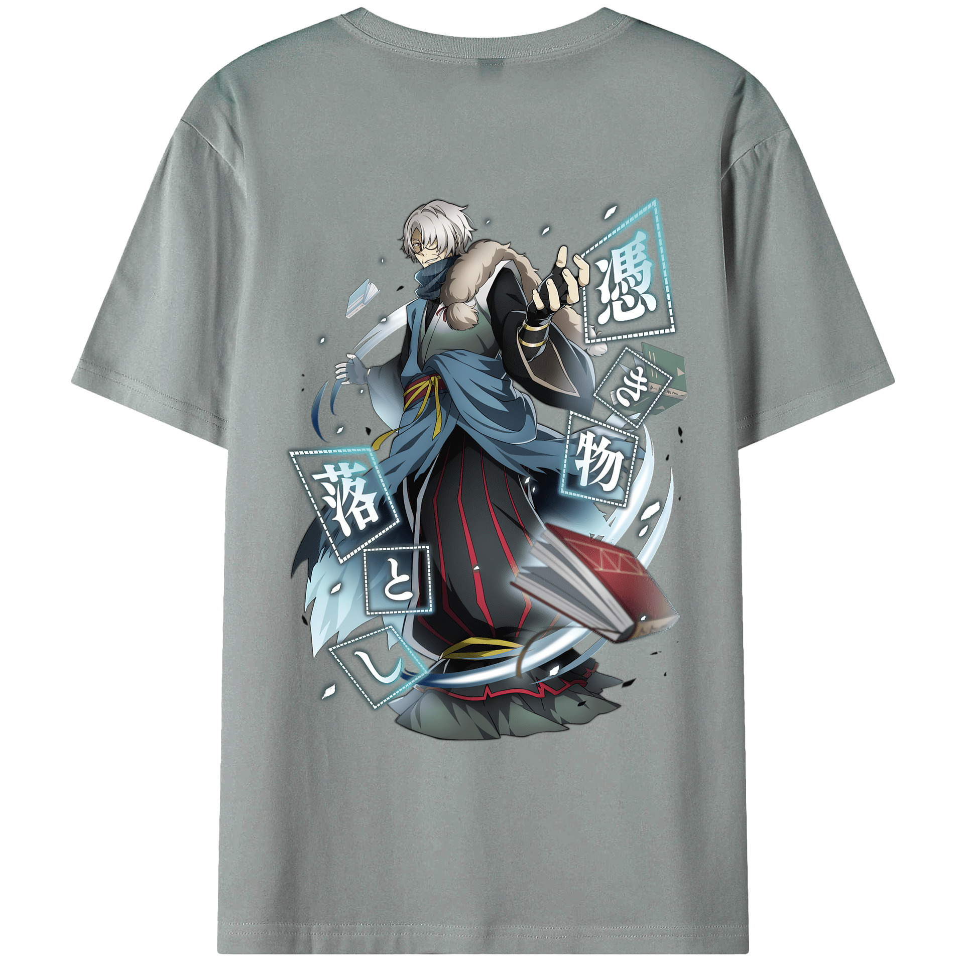 （画像用） 文豪ストレイドッグス Bungo Stray Dogs 綿100％ メンズ半袖Tシャツ（バックプリント） 通気性